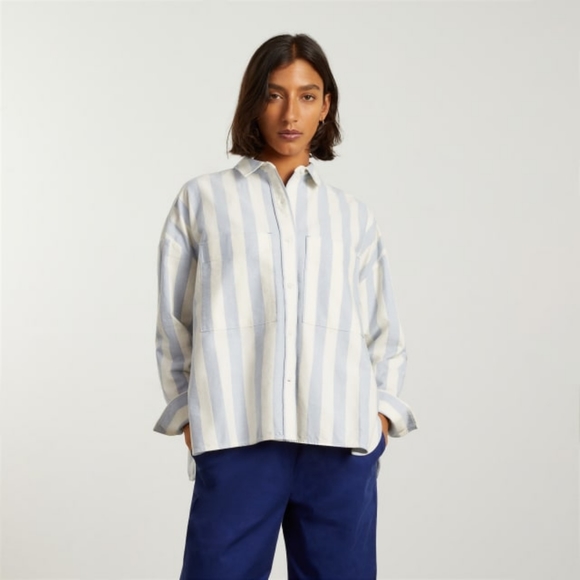 Everlane Tops - Not available until 3/26
 Everlane  Blue and White Striped Button Down Shirt